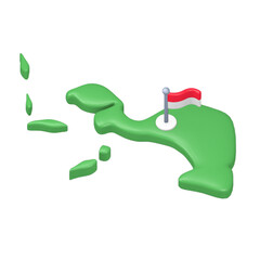 papua island 3d render cute icon with the theme of independence Indonesia 