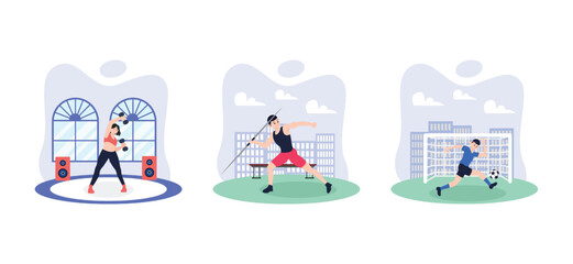 Sport Flat Bundle Design Illustration