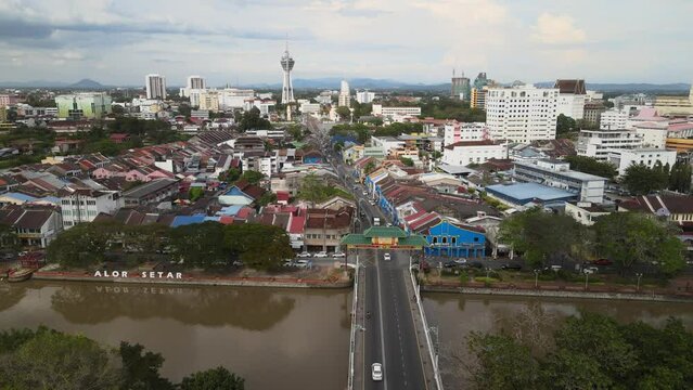 The aerial view of Alor Setar in Malaysia