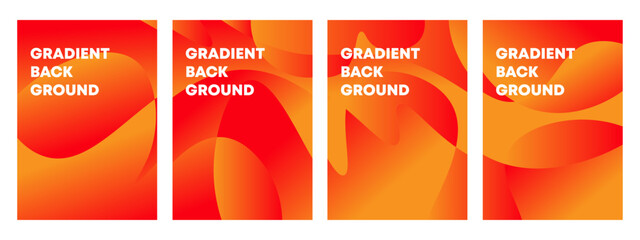 Set of abstract gradient background with beautiful gradation red and orange. Vector collection. Vertical banner