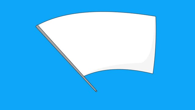 Cartoon animation victory flag for video decoration.