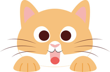a vector icon design which is the shape of a cat with its mouth open, this design can be used as illustration of a cat, cute decorative element and cute cat emoticon