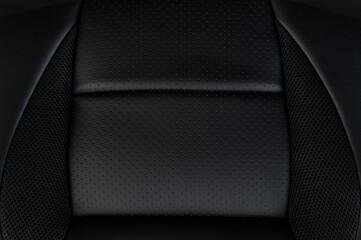 Black leather with cloth seat