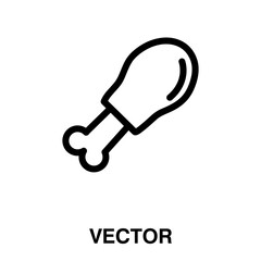 Chicken leg icon, vector illustration. vector chicken leg icon illustration isolated on white background 
