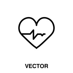 vector heartbeat icon. flat illustration on white background..eps