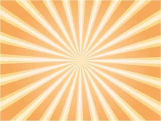 透明感のある太陽光線が輝くイメージの集中線背景素材_ライトオレンジ