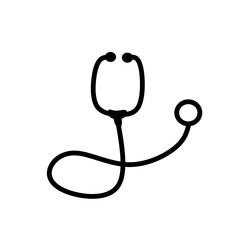 stethoscope icon vector isolated on white. Perfect for  health education purpose