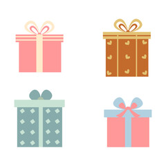 Colorful Gift Boxes with Ribbons,Gift Box Illustration Decoration cute