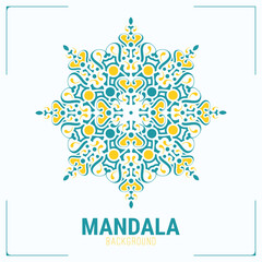 Mandala flat background design template © Zein Republic Studio