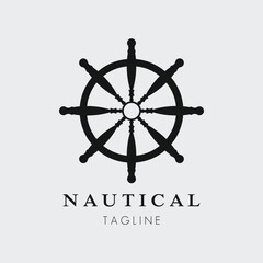 steering wheel nautical logo vector illustration design