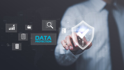 Data protection concept and secure internet security access ,cyber security technology ,Login to the online database with your username and password ,Protecting data from theft ,authentication