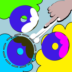 Three-Color Chocolate Slope Donuts