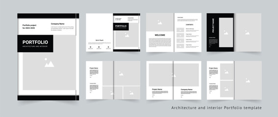 Fototapeta na wymiar Portfolio layout Architecture portfolio interior portfolio template design