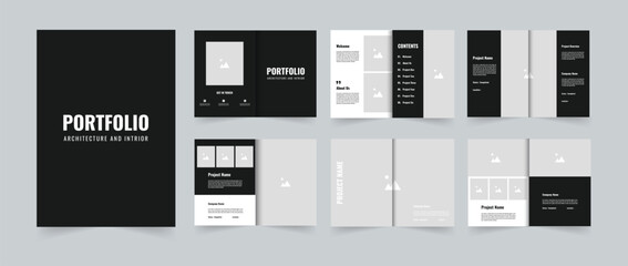 Architecture and interior portfolio or portfolio layout design