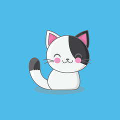 Cute cat smile vector art