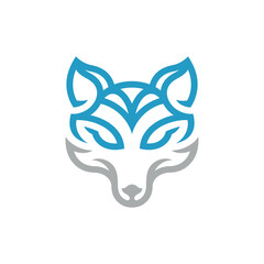 Wolf Head Modern Logo Template, Wolf mascot vector art wolf looking dangerous. Vector icon.