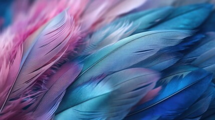 Colorful feathers background, soft pastel colors, Banner Background, Generative AI