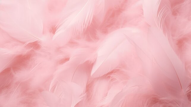 Colorful feathers background, soft pastel colors, Banner Background, Generative AI © tanatat