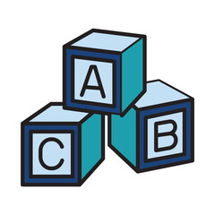Filled Line ALPHABET CUBE design vector icon design vector line icon svg