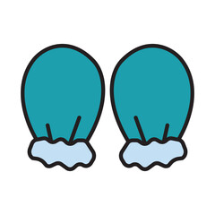 Filled Line BABY MITTENS design vector icon design vector line icon svg