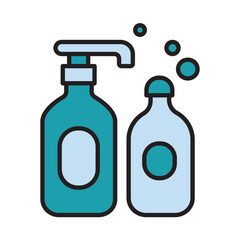 Filled Line BABY SOAP AND SHAMPOO design vector icon design vector line icon svg