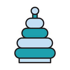 Filled Line TOY RING DONUT design vector icon design vector line icon svg