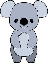 Cute Koala cartoon. Koala clipart vector illustration