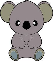 Cute Koala cartoon. Koala clipart vector illustration