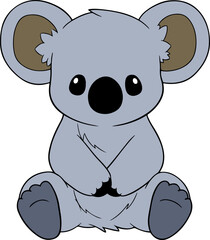 Cute Koala cartoon. Koala clipart vector illustration