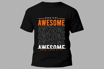 black color t-shirt typography for print