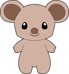 Cute Koala cartoon. Koala clipart vector illustration