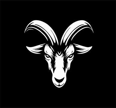 goat head vector design, for shirt logo or poster