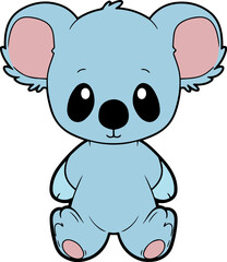 Cute Koala cartoon. Koala clipart vector illustration