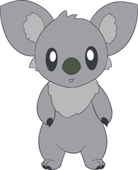 Cute Koala cartoon. Koala clipart vector illustration