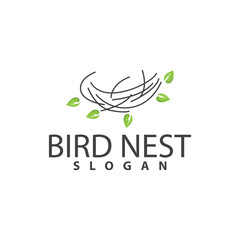 Fototapeta premium Bird Nest Logo, Bird House Shelter Vector, Modern Line Design Minimalist Style, Symbol Template Icon