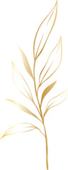 leaf gold png file minimal design