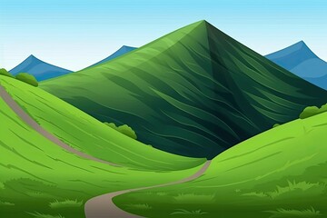 Obraz premium scenic mountain road surrounded by lush greenery Generative AI