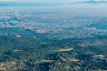 Beautiful landscape from the peak of a mountain named Pico del Aguila in Ajusco, Mexico