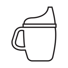 Obraz premium BABY TUMBLER design vector icon design vector line icon svg