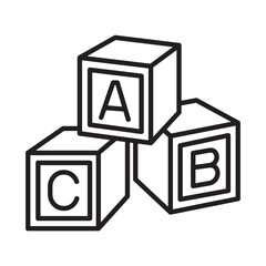 ALPHABET CUBE design vector icon design vector line icon svg