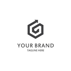 G letter logo with black arrow