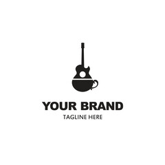 coffee cup and guitar logo