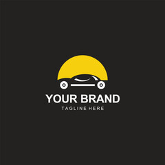 Fototapeta premium car logo with sun on black background