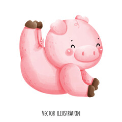 pig doing yoga
