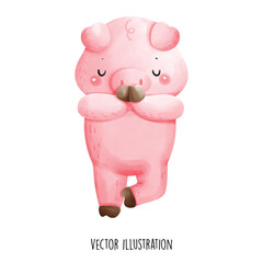 pig doing yoga