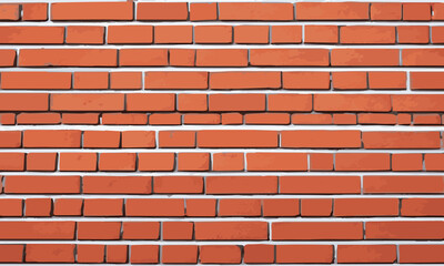 Red brick wall texture seamless vector illustration, outdoor wall design vector background