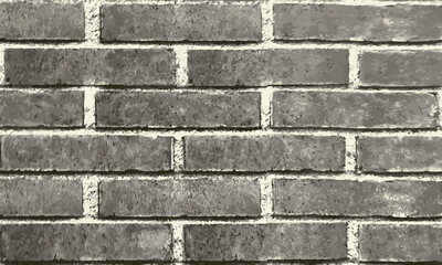 Brick wall pattern horizontal background. flat wall texture. gray textured brickwork for print, design and other