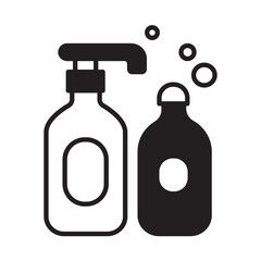 Solid Line BABY SOAP AND SHAMPOO design vector icon design vector line icon svg
