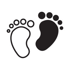 Solid Line FOOTPRINT design vector icon design vector line icon svg