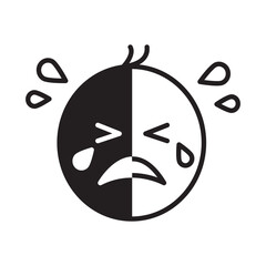 Solid Line CRYING BABY design vector icon design vector line icon svg